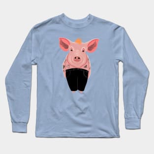 Cool Pig with Tattoos Long Sleeve T-Shirt